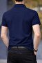 Plain Polo Collar Detailed Lycra Flexible T-Shirt, Comfortable Short Sleeve Top for Spring and Summer, Men's Clothing - 2