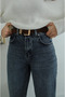 Blue Belted Skater Jeans - 5
