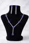 Women's Silver Color Model Waterway Zircon Stone Necklace Earring Set