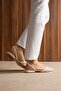 Daisy Patterned Upper Part of the Shoe, Low Heel, Rubber Sole, Back Rubber Detail, Evening Dress Shoes. - 4