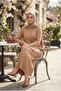 Women's Mercerized Spanish Sleeve Stylish Buttoned Hijab Dress - 2