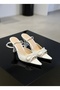Pearl Lace Ankle Strap Evening Dress Shoes New -Feli̇syabuti̇k - 5