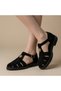 Genuine Leather Black Suede Comfortable and Stylish Women's Sandals - Elegance Is Always with You - 4