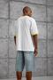 Men's T-Shirt Yaka C7Er Yellow Oversize Printed Crew Neck Cotton - 3