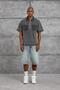 Men's T-Shirt Polo Collar Zippered Washable Smoked Oversize Zippered Cotton - 2