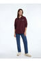 Lcw Modest Plum Embroidered Soft Touch Oversized Women's Sweatshirt Tunic - 3