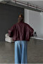 Women's Oversize Leather Jacket – Oversize Zippered Casual Women's Jacket with Belt Detail - 4