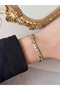 Prism Stone Steel Bracelet Gold Shiny Women's Bracelet - 4