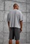Men's T-Shirt P N Writing Printed Washable Gray Oversize Printed Crew Neck Cotton - 3