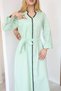 Belted Long Dress, Buttoned, Embroidery Detail, Comfortable Fabric, Pockets, and Seasonal - 6
