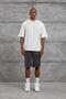 Men's T-Shirt with Flami Kumas Written on the Collar, White Oversize Printed Crew Neck Cotton - 2