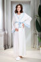 New Season Blue Shawl Collar Ruffled Summer Full Length Short Sleeve Special Design Maternity Robe Nightgown Set - 7