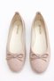 Women's Beige Bowknot Knitted Patterned Mary Jane Ballerina Shoes Office Shoes Stc1253 - 3