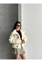 Women's Double-Breasted Buttoned Comfortable Fit Seasonal Bomber Textured Jacket - 2
