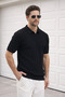 Polo Neck Knitwear Men's Cotton T-Shirt