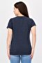 Women Crew Neck Short Sleeve Graphic T-Shirt, Heather Navy - 3