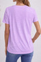 Sleeved V-Neck Hibiscus Flower Printed Regular T-Shirt Relaxed Fit - 2