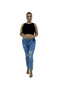 Plus Size Denim Ripped Distressed Detail Skinny Leg Women's Trousers