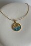 Gold Color Zircon Stone Sun Pendant (45 cm) - 3