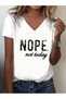 Mixed Print Women's Long Sleeve V-Neck Relaxed Fit T-shirt