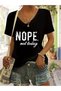 Mixed Print Women's Long Sleeve V-Neck Relaxed Fit T-shirt - 2