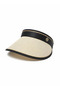 Cream Straw Patterned Visor Adjustable Visor Hat