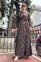 Brown Zippered Silk Dress - 36802