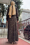 Brown Zippered Silk Dress - 36802 - 3