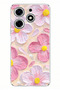 Tecno Spark 10 Pro Compatible Pink White Flowers Watercolor Printed Silicone Case