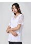 Women's Crew Neck Half Lace Sleeve and Collar Detail Viscose Plus Size Curve Blouse - 3