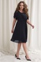 Women's Stoned Crew Neck Waist-Slit Stylish Evening Dress Curve Plus Size Evening Dress - 2