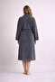 Women's Bathrobe 100% Certified Cotton, 1 Piece, Dressing Gown / Robe - Anthracite - 6