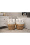 25*20 Two Pieces of Wicker Bamboo Multi-Purpose Basket Flower Pot Towel Holder Potato Onion Basket - 3
