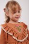 Embroidery Detailed Ruffled Girl's Dress-Cinnamon - 2