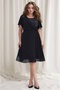 Women's Stoned Crew Neck Waist-Slit Stylish Evening Dress Curve Plus Size Evening Dress - 4