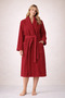 Striped Women's Bathrobe 100% Cotton Certified 1 Piece, Dressing Gown / Shawl Bathrobe Burgundy - 2