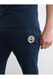 Navy Blue Fenerbahçe Printed Combed Cotton Men's Pajama Set - 3