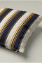 Navy Blue Mustard Striped Decorative Throw Pillow Cover 017 – Modern Marine 45X45 cm - 3