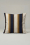 Navy Blue Mustard Striped Decorative Throw Pillow Cover 017 – Modern Marine 45X45 cm