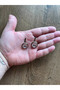 Vintage Bee Motif Printed Round Copper Earrings - 4