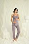 Women'S, Viscose, Gray, V-Neck, Lace, Maternity 3-Piece Pajama Set - 5