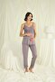 Women'S, Viscose, Gray, V-Neck, Lace, Maternity 3-Piece Pajama Set - 6