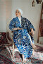 An Elegant Blue velvet Abaya - 2
