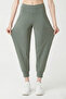 Women's Khaki Double Pocket High Waist Elastic Comfortable Cut Jogger Sweatpants - 3