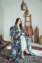 A luxurious navy velvet abaya - 2
