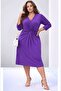 Women's V-Neck Plus Size Front Knot Asymmetrical Cut Three Quarter Sleeve Stylish Curve Evening Dress - 4