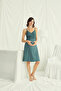 Women'S, Viscose, Green, Knee Length, Lace, Maternity Nightgown Set - 5