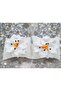 Ceramic Flower White Large Size Statement Steel Non-Tarnish Earrings with Orange Detail - 5