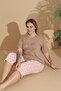 Women's Curve Plus Size Milan Fabric Capri Short Sleeve Pajama Set - 4
