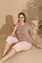 Women's Curve Plus Size Milan Fabric Capri Short Sleeve Pajama Set - 2